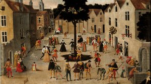 Populaire traditie: Volksfeest rond de Meiboom (iep) in Parijs door Anonymous Anonymous