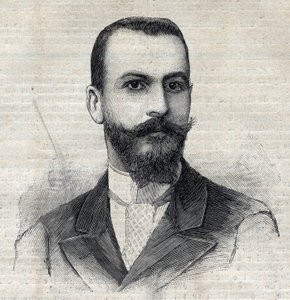 Portret van Casimir Maistre (1867-1957) Franse ontdekkingsreiziger in Afrika. Gravure in "Le Petit Parisien" door Anonymous Anonymous