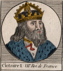 Portret van Clothaire I (497-561), koning van Neustrië en koning van de Franken (gravure uit 