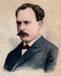 Portret van Eugène Turpin, chemicus gespecialiseerd in explosieven. Gravure in 