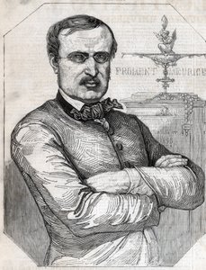 Portret van Francois-Desire Froment-Meurice (Francois Desire Froment Meurice) (1802-1855) Franse goudsmid. Gravure uit 1855. Privécollectie. door Anonymous Anonymous