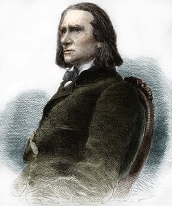 Portret van Franz Liszt, Hongaarse pianist en componist (1811-1886). door Anonymous Anonymous