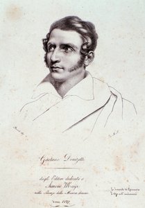 Portret van Gaetano Donizetti (gravure) door Anonymous Anonymous