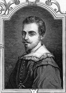 Portret van Giulio Cesare Procaccini (1574-1625) Italiaanse schilder. Gravure uit 1859 in "de galerijen van Europa - Italië" door Armengaud. Privécollectie. door Anonymous Anonymous