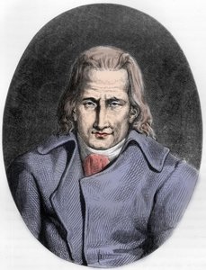 Portret van Jacques Cazotte, Franse auteur - Portret van Jacques Cazotte (1719-1792) - Gravure van 1863 in 