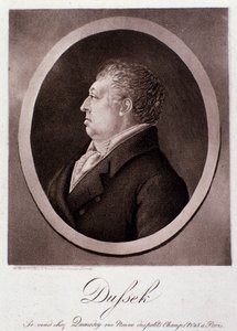 Portret van Jan Ladislav Dussek (gravure)
