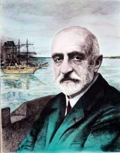 Portret van Jean Baptiste Charcot (1867-1936), arts, ontdekkingsreiziger van de poolgebieden. 20e eeuw Privécollectie
