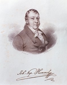 Portret van Johann Nepomuk Hummel. Gravure