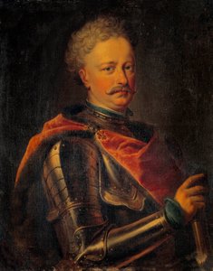 Portret van Jan III Sobieski (1629-1696) Koning van Polen Anoniem schilderij. 17e eeuw