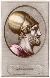 Portret van Leonidas I, koning van Sparta van 491 v.Chr. tot 480 v.Chr. - Gravure - Privécollectie door Anonymous Anonymous