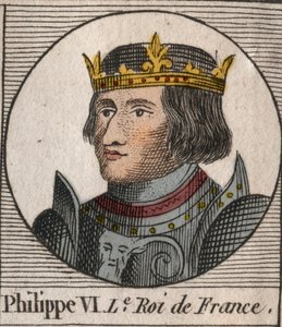 Portret van Filips VI van Valois (1294 - 1350), koning van Frankrijk - Filips VI van Valois (1293-1350) koning van Frankrijk - gravure uit 