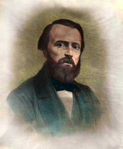 Portret van Pierre Larousse (1817-1875) Franse grammaticus en lexicograaf. Gravure uit de 19e eeuw. Privécollectie