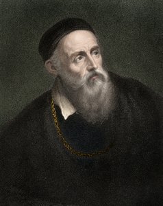 Portret van Titiaan (1490-1576), Tiziano Vecellio, Venetiaanse schilder