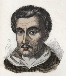 Portret van Tommaso Campanella (1568-1639), dominicaanse monnik en filosoof. Gravure. Privécollectie door Anonymous Anonymous