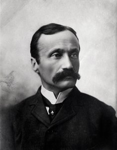 Portret van de Italiaanse componist Arrigo Boito - Zwart-wit foto