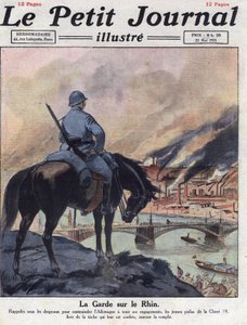 Na de oorlog: De voormalige mannen van de Eerste Wereldoorlog keren terug naar de Rijn om ervoor te zorgen dat Duitsland zijn toezeggingen nakomt die zijn gedaan op de Londense Conferentie. Illustratie uit 