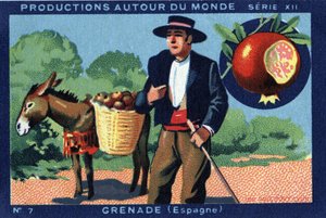 Producties over de hele wereld: Granada in Spanje. Chromolithografie van 1933 in 