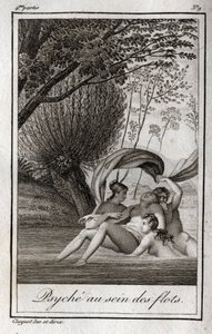 Psyche in de golven. Gravure uit 1819 in 