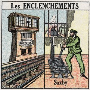 Spoorwegen: vergrendeling. Een spoorweg met een Saxby individuele hendelstation. Anonieme illustratie uit 1925. Privécollectie.