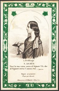 Afbeelding van Sint-Agatha vrome afbeelding. Ansichtkaart. Begin 20e eeuw. Privécollectie door Anonymous Anonymous