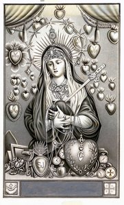 Voorstelling van de Maagd van Smarten, Mater Dolorosa - Vrome afbeelding - Begin 20e eeuw - Privécollectie door Anonymous Anonymous