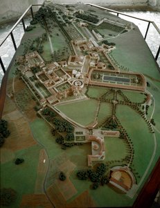 Romeinse kunst: verkleind model van Villa Adriana (Hadrianus) door Anonymous Anonymous