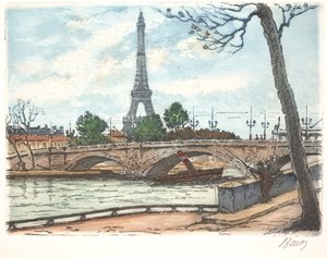 Seine en Eiffeltoren door Anonymous Anonymous