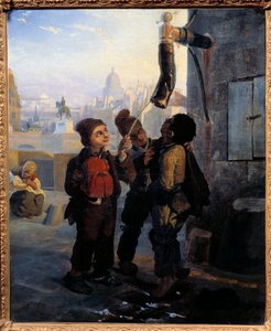 Kleine schoorsteen die water van een pomp op de Quai du Louvre in 1830 ontzilt door Anonymous Anonymous