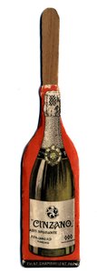 Kleine reclamewaaier, object afgeleid van promotie van Vermouth merk Cinzano, Italiaanse aperitiefwijn. Begin 20e eeuw Privécollectie