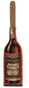 Kleine reclamewaaier, object afgeleid van promotie van Vermouth merk Cinzano, Italiaanse aperitiefwijn. Begin 20e eeuw Privécollectie