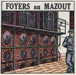 Stoomgeneratoren: oliekachel. Anonieme illustratie uit 1925. Privécollectie. door Anonymous Anonymous