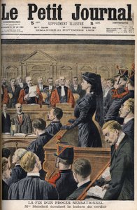 Steinheil-zaak: Marguerite Steinheil (1869-1954) luistert naar het voorlezen van het vonnis - Le Petit Journal, november 1909 door Anonymous Anonymous
