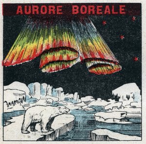 Aardmagnetisme: poollicht in het Noordpoolgebied door een magnetische storm. Anonieme illustratie uit 1925. Privécollectie.