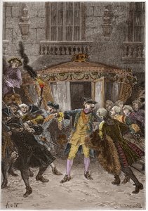 De aanval van Damiens (januari 1757) - (Robert-Francois Damier)