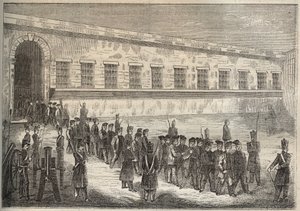 De strafkolonie van Rochefort in de 19e eeuw. Gravure in 