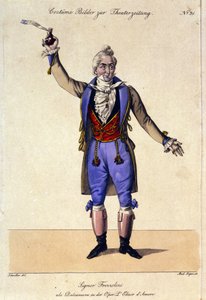 De bas Giuseppe Frezzolini (1789-1861) vertolkt Doctor Dulcamara in de opera 