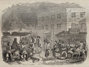 De kantine van de Rochefort Bagne in de 19e eeuw. Gravure in Histoire des bagnes depuis leur création à nos jours (1877) door Pierre Zaccone. Privécollectie. door Anonymous Anonymous