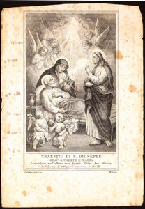 De dood van Sint Jozef. Vrome afbeelding. 19e eeuw Privécollectie door Anonymous Anonymous