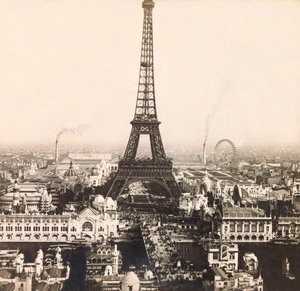 Wereldtentoonstelling van 1900 in Parijs: Panoramisch uitzicht op de Champs de Mars - privécollectie