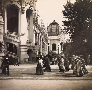 Wereldtentoonstelling van 1900 in Parijs: Uitzicht genomen op Champs de Mars - privécollectie