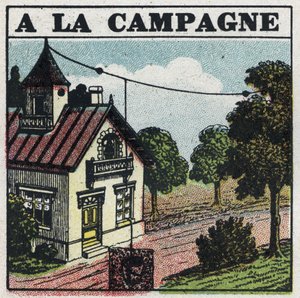 Draadloze telefonie: op het platteland. Anonieme illustratie uit 1925. Privécollectie. door Anonymous Anonymous