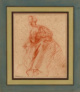 Vrouw die leest (tekening) door Anonymous Anonymous
