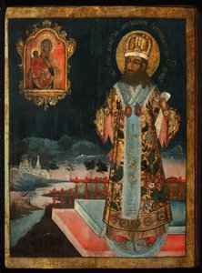 Sint Dimitry, Metropoliet van Rostov, 1771 door Anonymous Russian icon painter