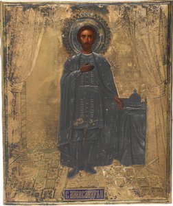 Heilige Grootvorst Alexander Nevski, 19e eeuw door Anonymous Russian icon painter