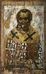Sint Nicolaas, 14e eeuw door Anonymous Russian icon painter