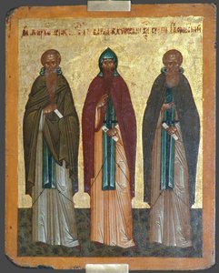 Heiligen Chariton de Belijder, Barlaam van Khutyn en Sergius van Radonezh, 15e eeuw