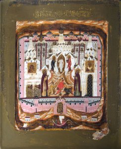 Heiligen Zosima en Savvatiy van Solovki, Begin 17e eeuw door Anonymous Russian icon painter