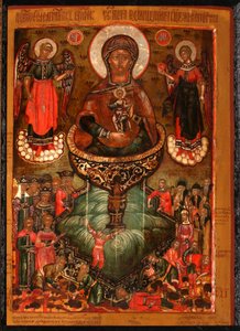 Theotokos Levensbron, 1686 door Anonymous Russian icon painter