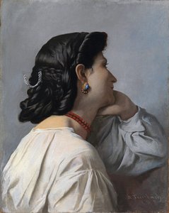 Iphigenie, hoofd van een vrouw door Anselm Feuerbach
