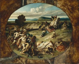 De Slag om de Amazonen, 1857 door Anselm Feuerbach